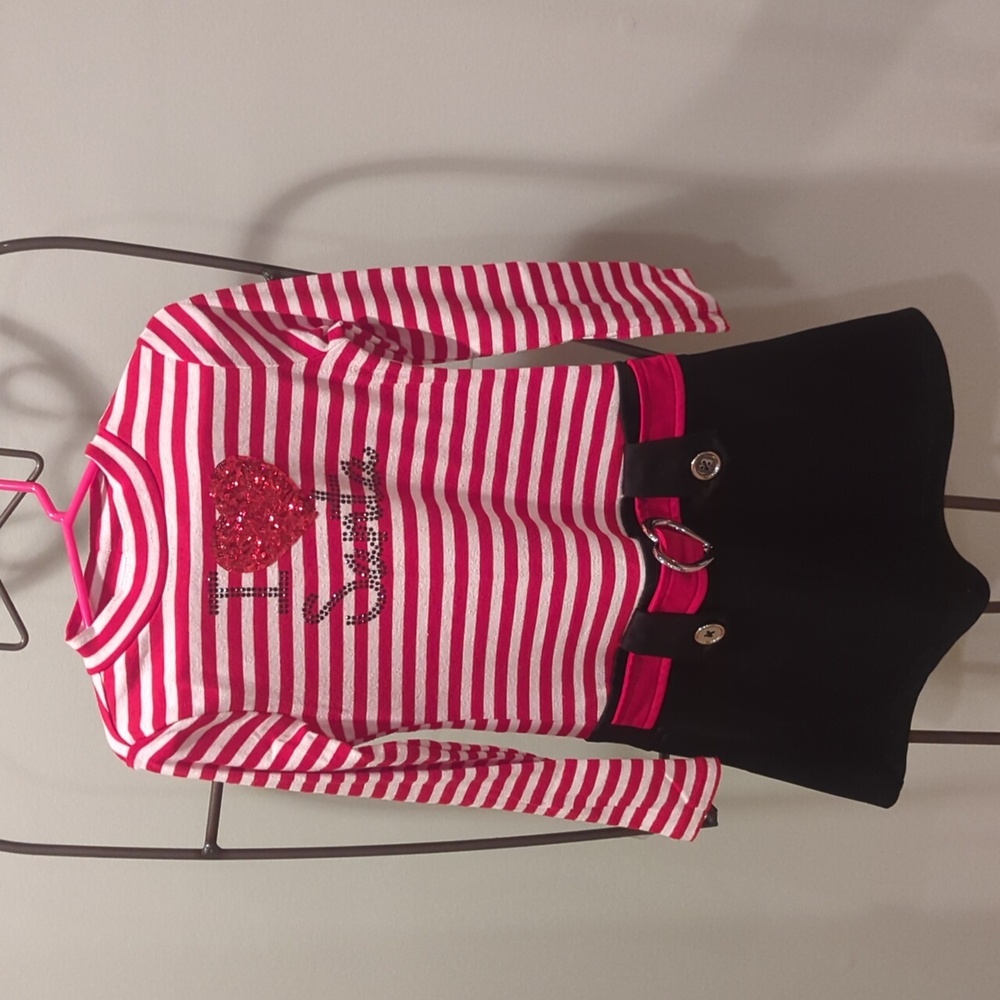 Red and White "I Love Santa" dress
